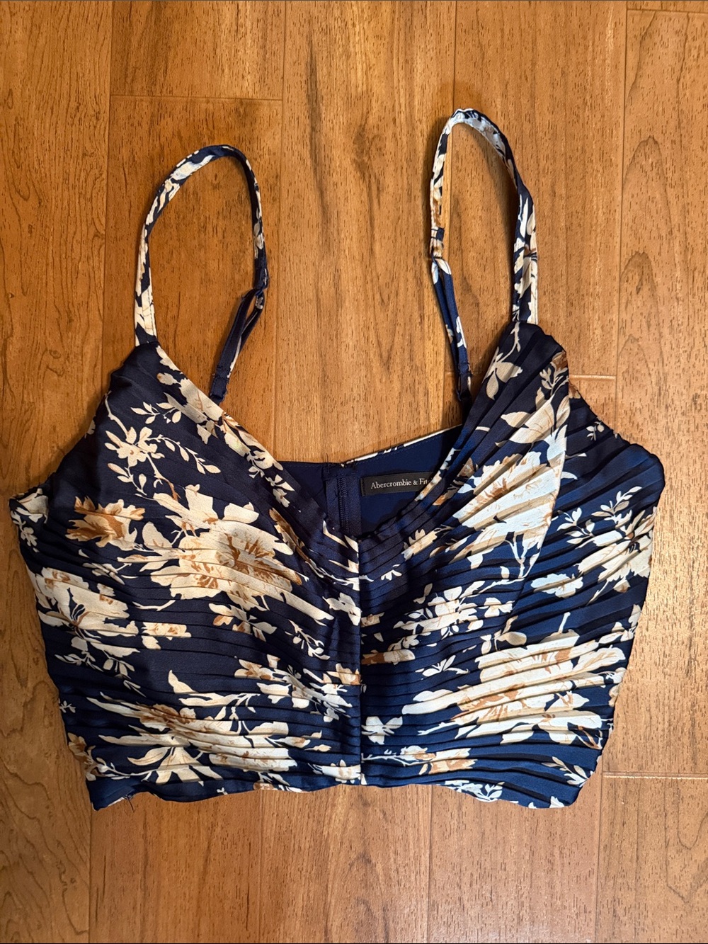 Abercrombie & Fitch Navy Floral Cropped Camisole Top